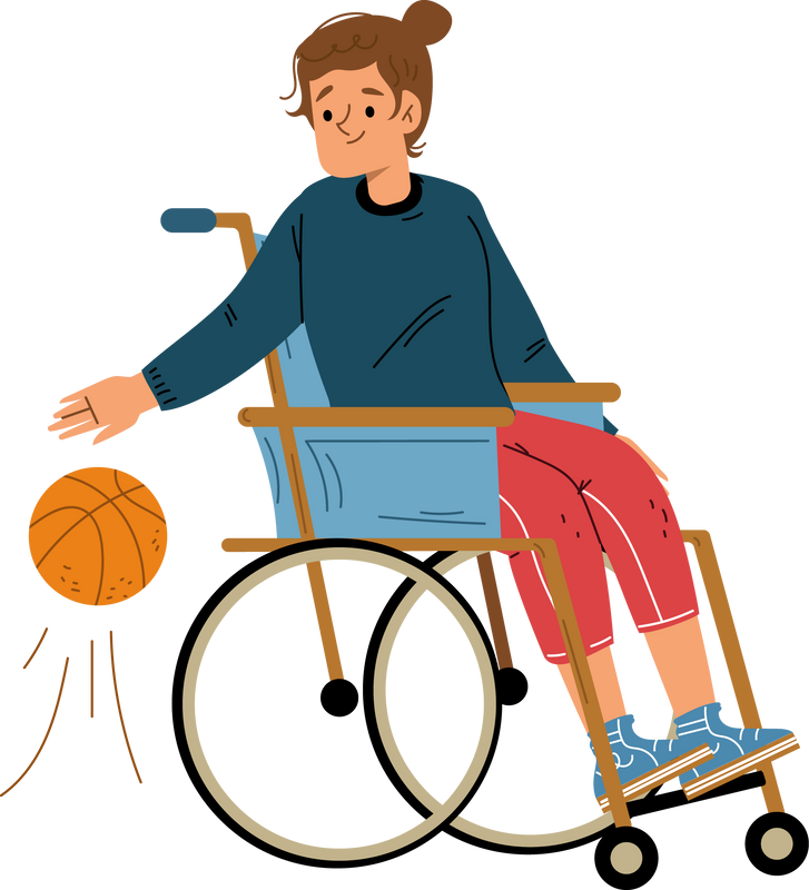 Disabled woman sports