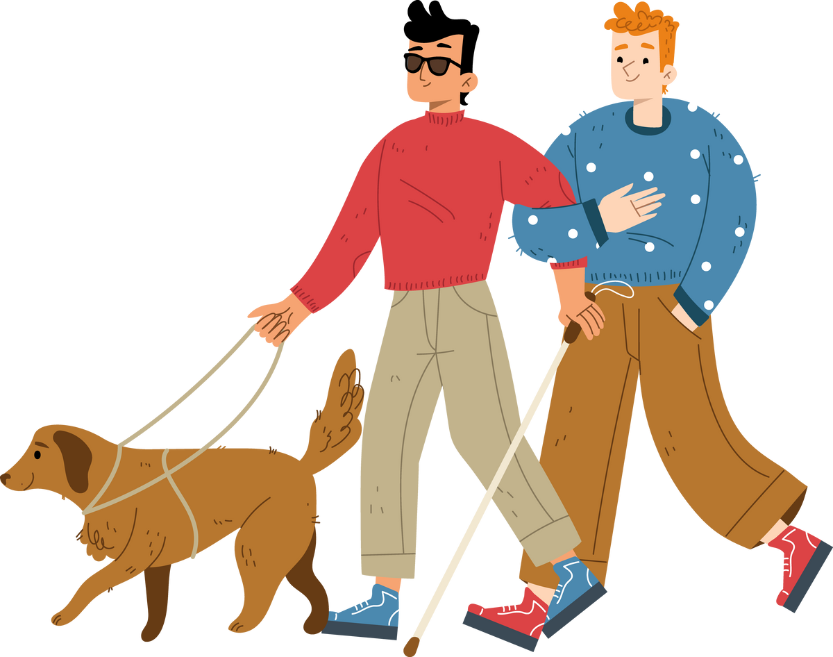 Blind with dog